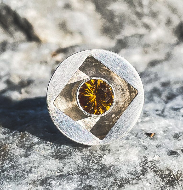 Handcrafted Citrine Box Ring